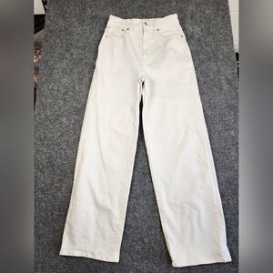 Madewell The Perfect Vintage Wide-Leg Crop Jean High Rise 26 Tall Prep 90s White